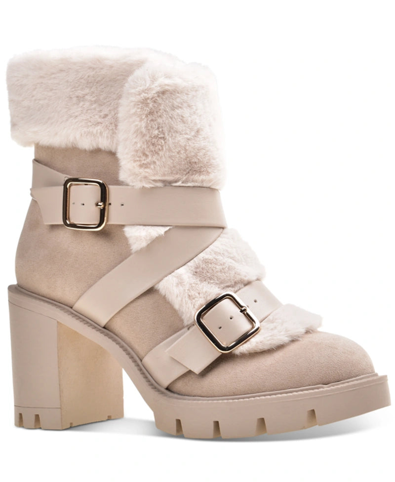 INC International Concepts Women's Bemie Buckled Bootie Color Nude Size 8M