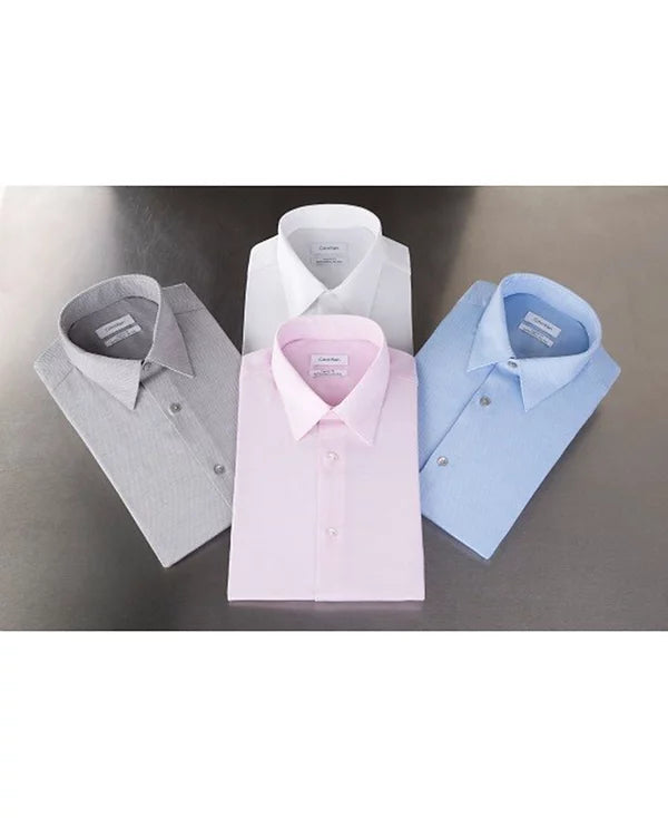 Calvin Klein STEEL+ Men's Regular Non-Iron Stretch Performance Dress Shirt White 17.5 34/35