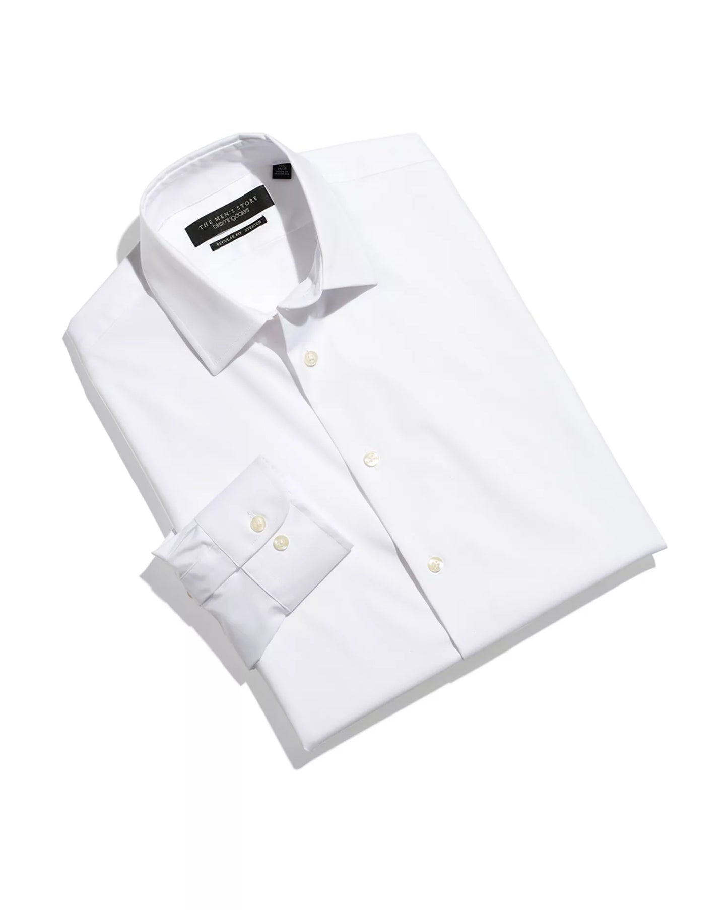 The Men's Store Men's Regular-Fit Stretch Dress Shirt White 18 34/35