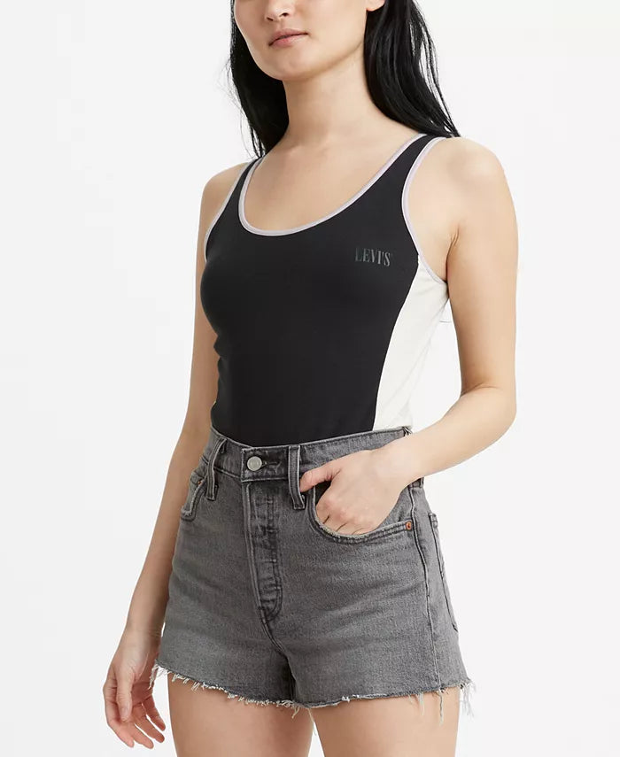Levi's Women's Celeste Scoop-Neck Bodysuit Color Black/Cream Size S