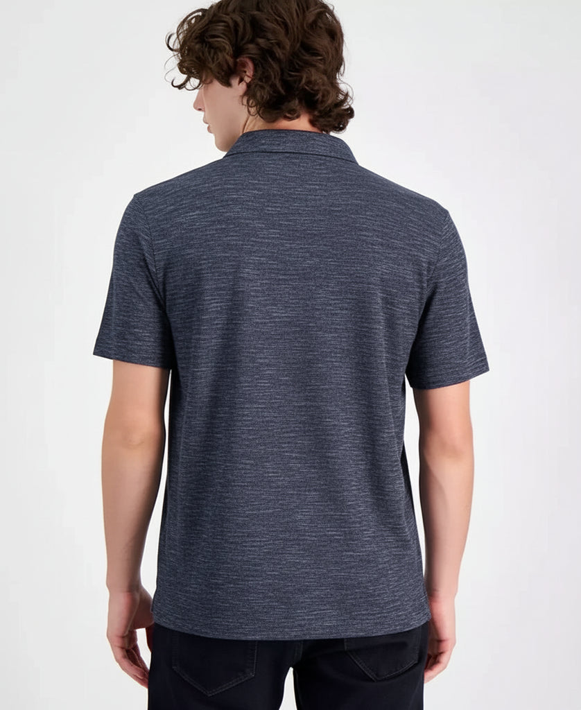 Michael Kors Men's Classic-Fit Textured Space-Dyed Polo Shirt Dark Chambray Size M