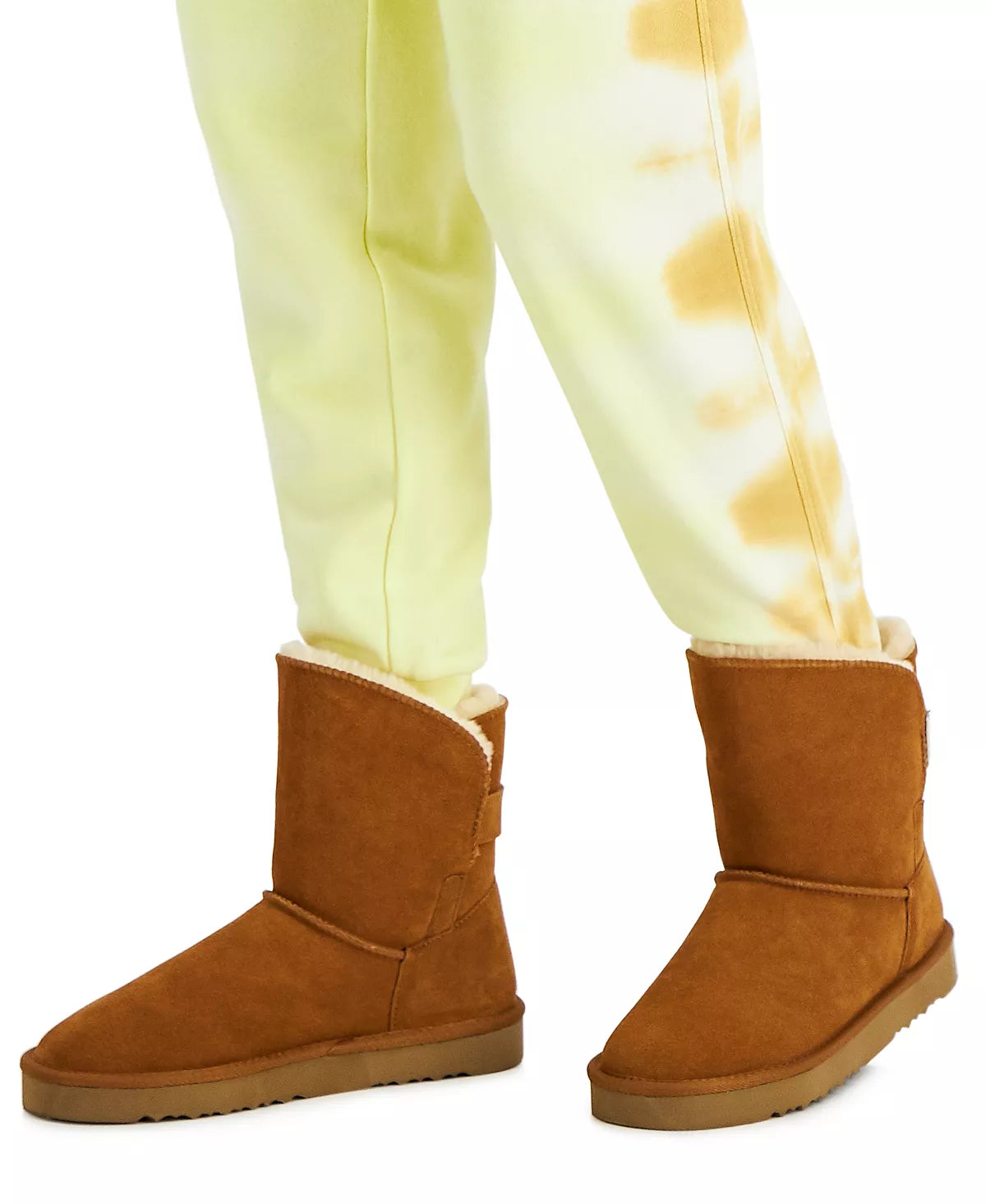 Style & Co Women's Tiny2 Olive Suede Faux Fur Lined Winter Boots Color Chestnut Size 9M