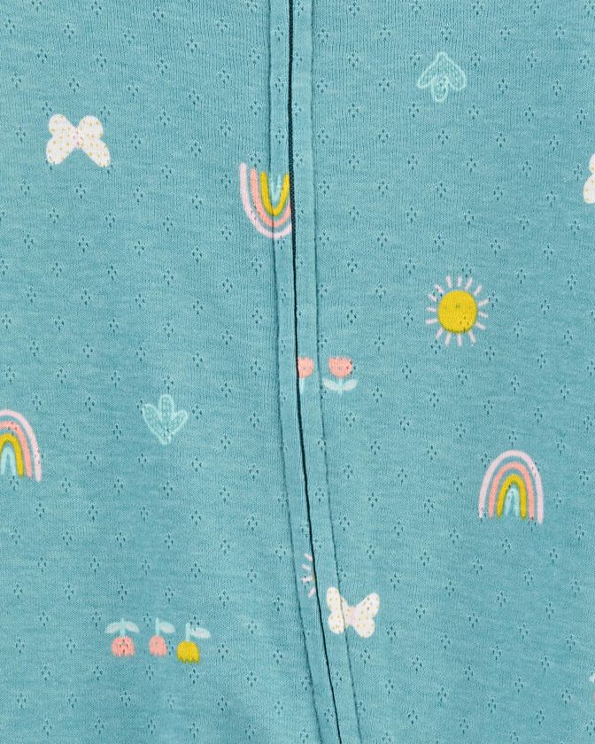 Carters Baby Girls 2-Way Zip Cotton Sleep Play Pajamas Color Blue Size Newborn