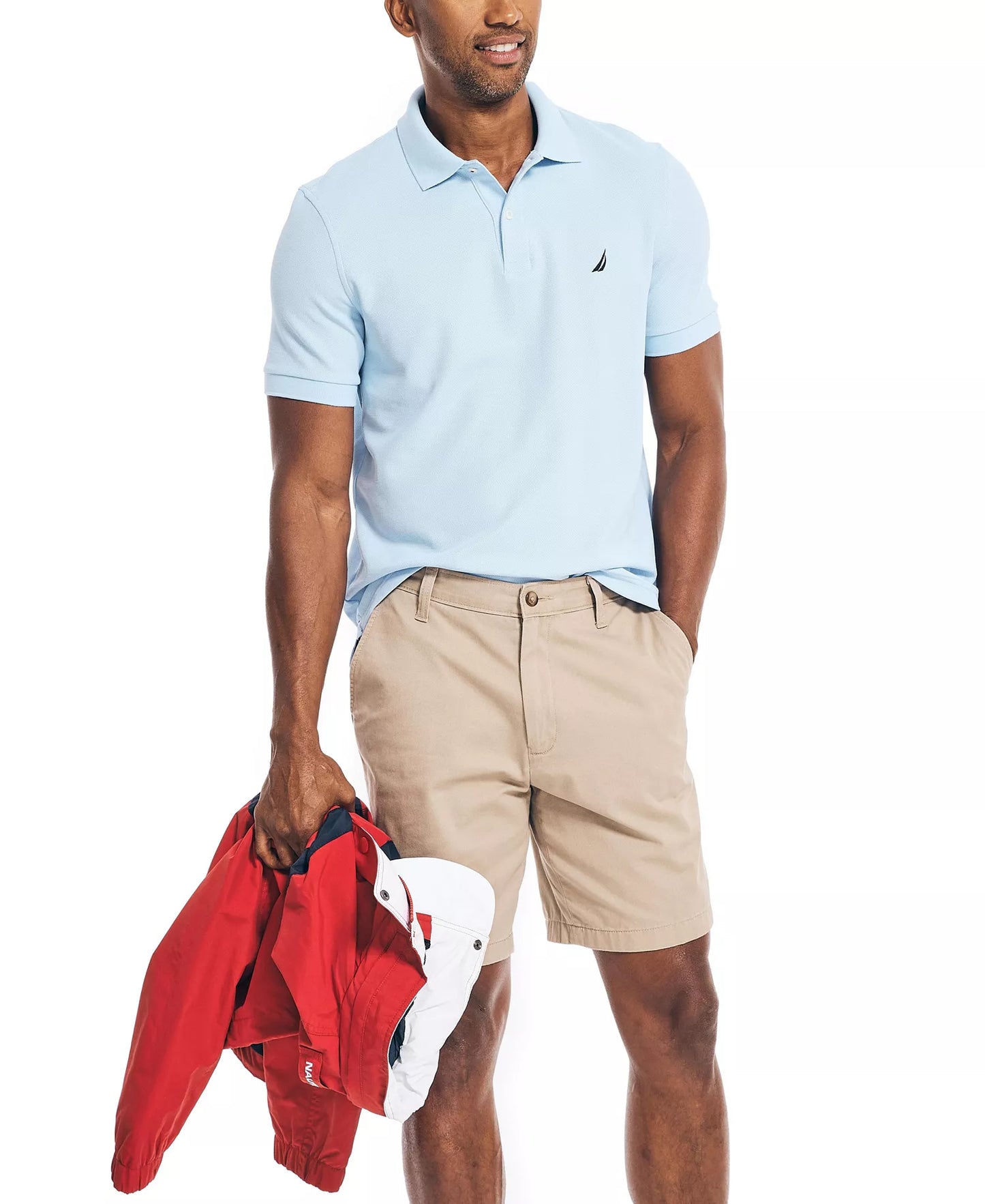 Nautica Men's Classic Performance Deck Polo Shirt Noon Blue Size S Style K15101