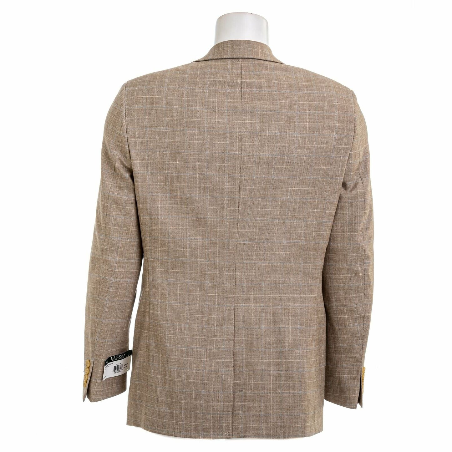 LAUREN RALPH LAUREN Men's Lexington Ultra Flex Suit Jacket Blazer Color Tan/Blue Size 40LONG