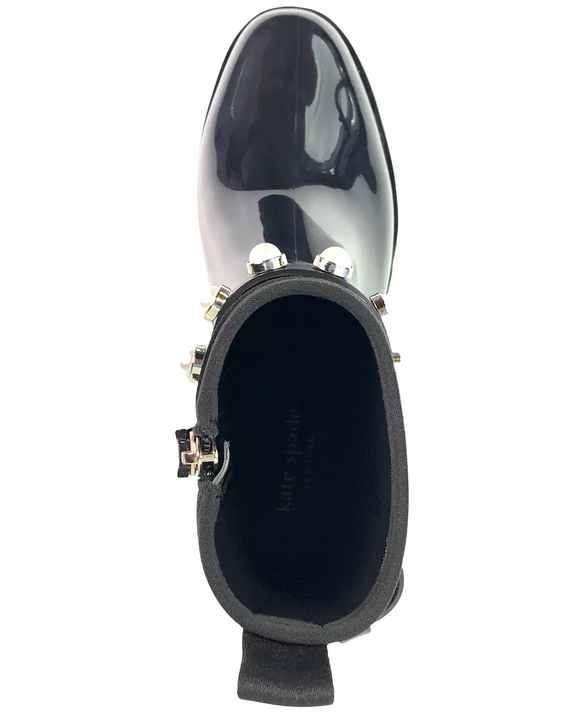 kate spade new york Women's Puddle Pearly Stud Rain Boots Color Black Size 10M