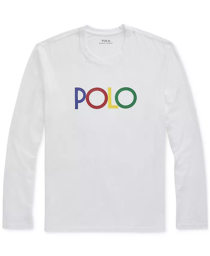 Polo Ralph Lauren Men's Logo Long Sleeve Sleep Shirt Color White Size S