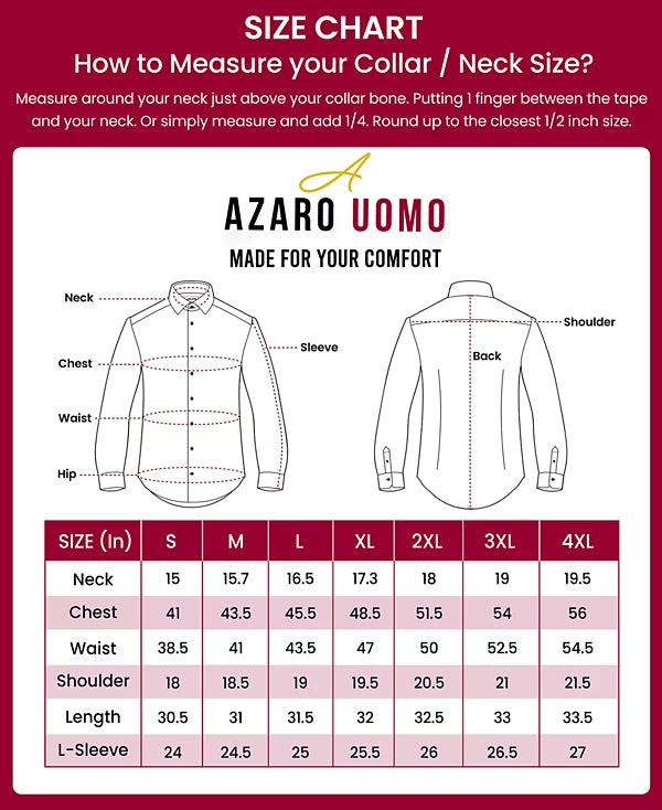 Azaro Uomo Men's Business Geometric Long Sleeve Button Down Shirt White Size S
