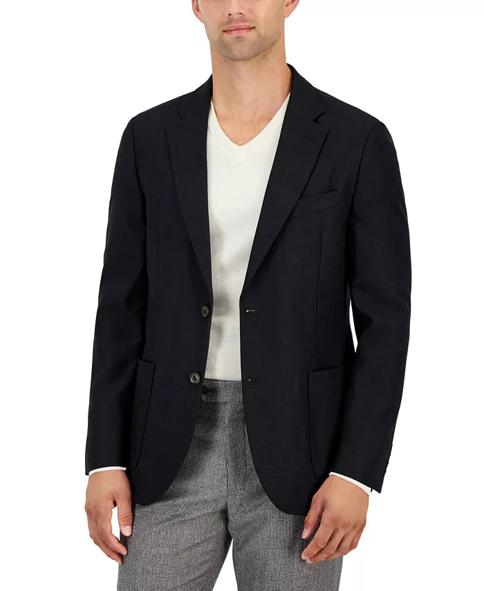 Nautica Modern-Fit Stretch Structure Weave Sport Coat Color Black Size 46R