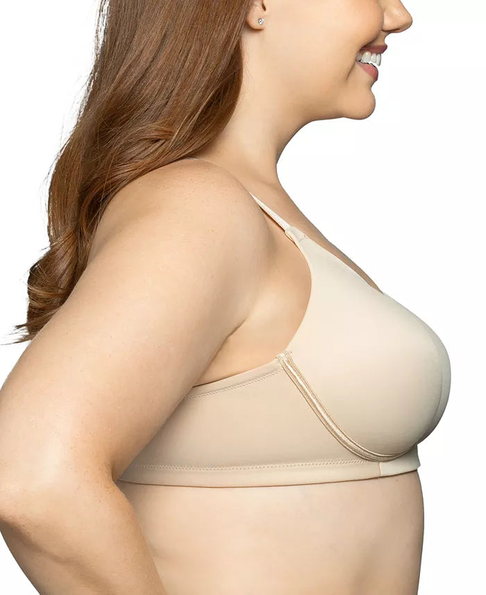Vanity Fair Full Figure Beauty Back Smoother Underwire Bra Damask Neutral Nude Size 38D