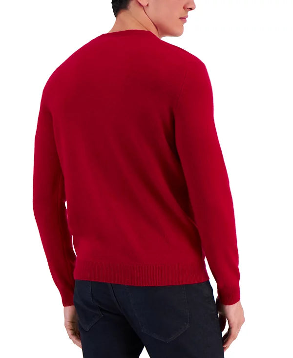 Club Room Men's 100 Cashmere V-Neck Sweater College Red Size XL