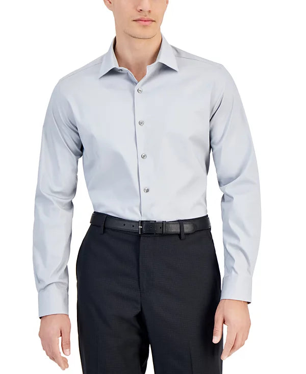 Alfani Men's Slim-Fit Solid Dress Shirt Misty Harbor 15/15.5 34/35