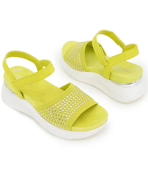 Kenneth Cole Reaction Women's Hera Sandals Lime Zest Jewel Size 8