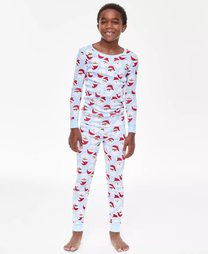Holiday Lane Kids Cotton Snug Fit Matching Family Pajamas Set Santa Toss Size 14