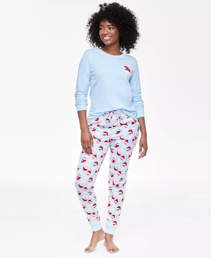 Holiday Lane Women's Santa Cotton Matching Family Pajamas Set Santa Toss Size M