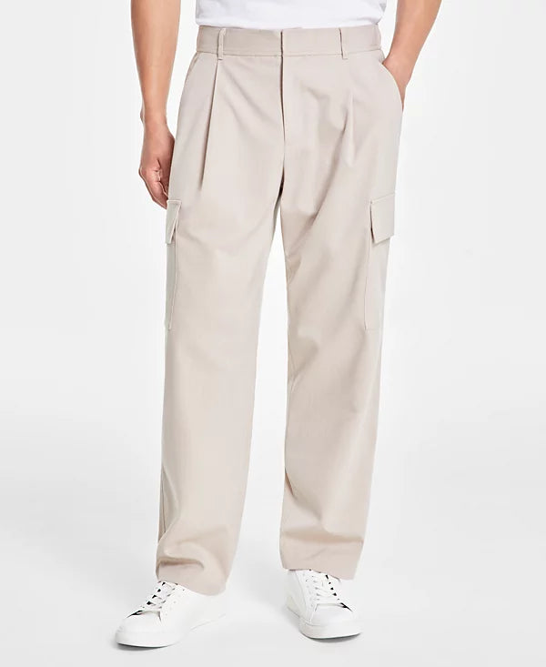 Alfani Men's Refined Cargo Pants Beige Heather W38xL30