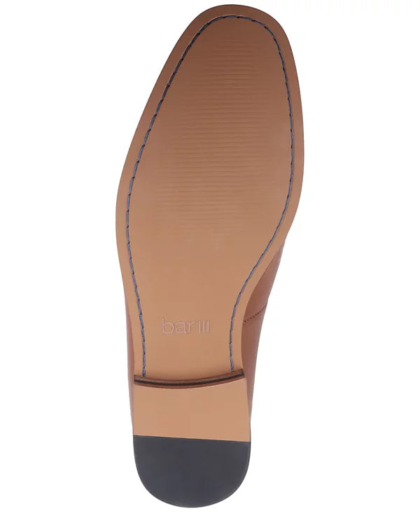 Bar III Men's Benjiee Leather Slip-On Tassel Loafers Burnt Copper Leather Size 12
