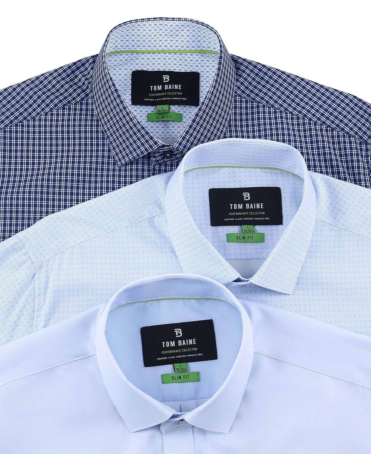 Tom Baine Men's Stretch Geo Print Button Down Dress Shirt Blue Pattern Size S