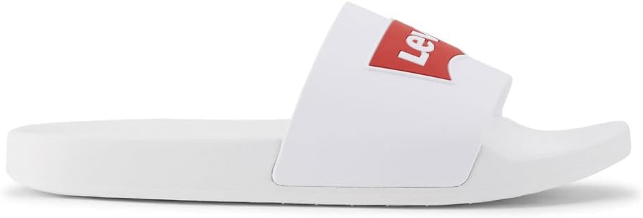 Levi's Men's Batwing-Logo Slides White Size 10