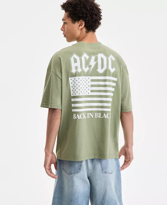 Tai Apparel Men's AC/DC Logo Graphic T-Shirt Green Size 2XL