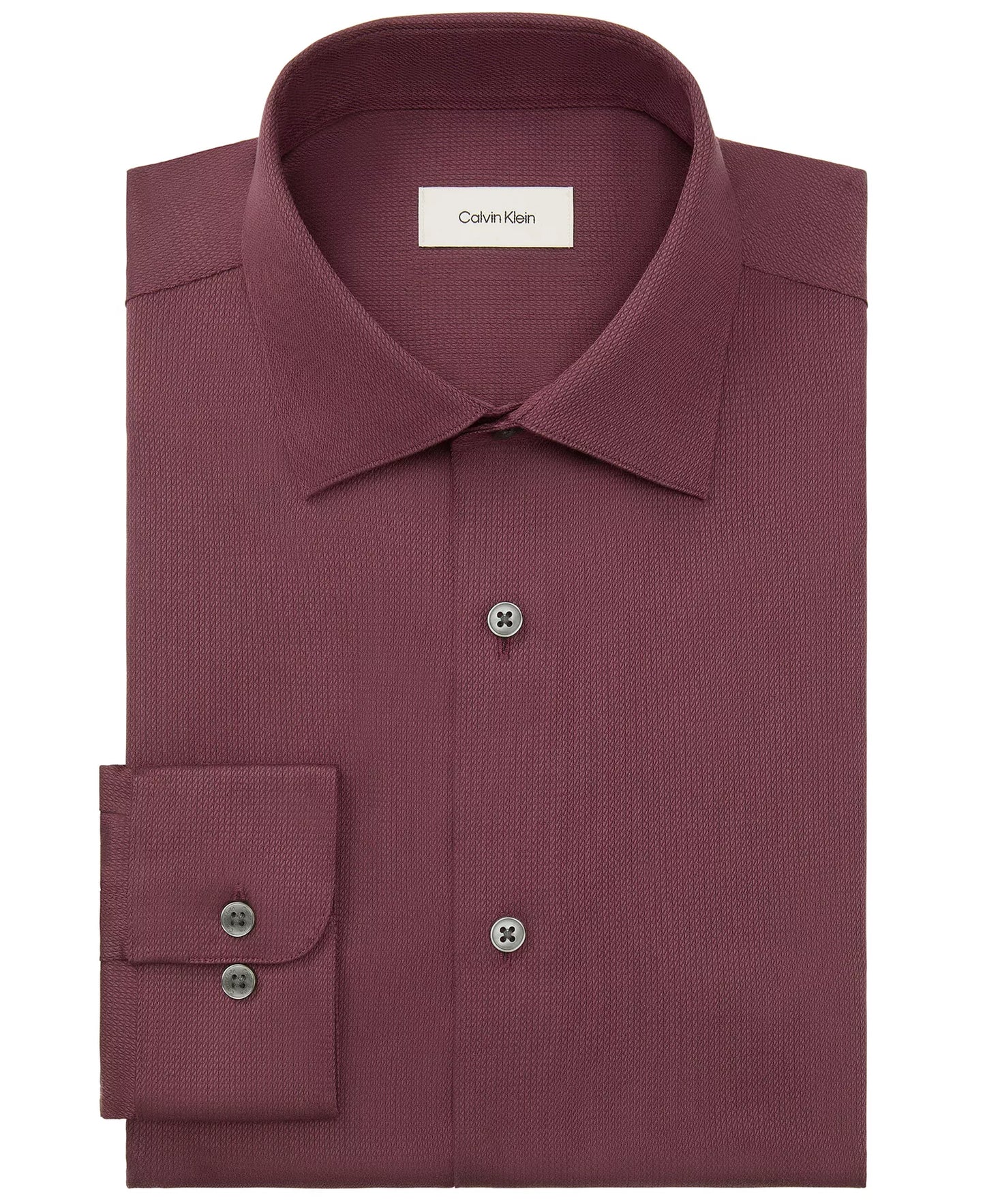 Calvin Klein STEEL+ Men's Regular-Fit Dress Shirt Bordeaux 16.5 34/35