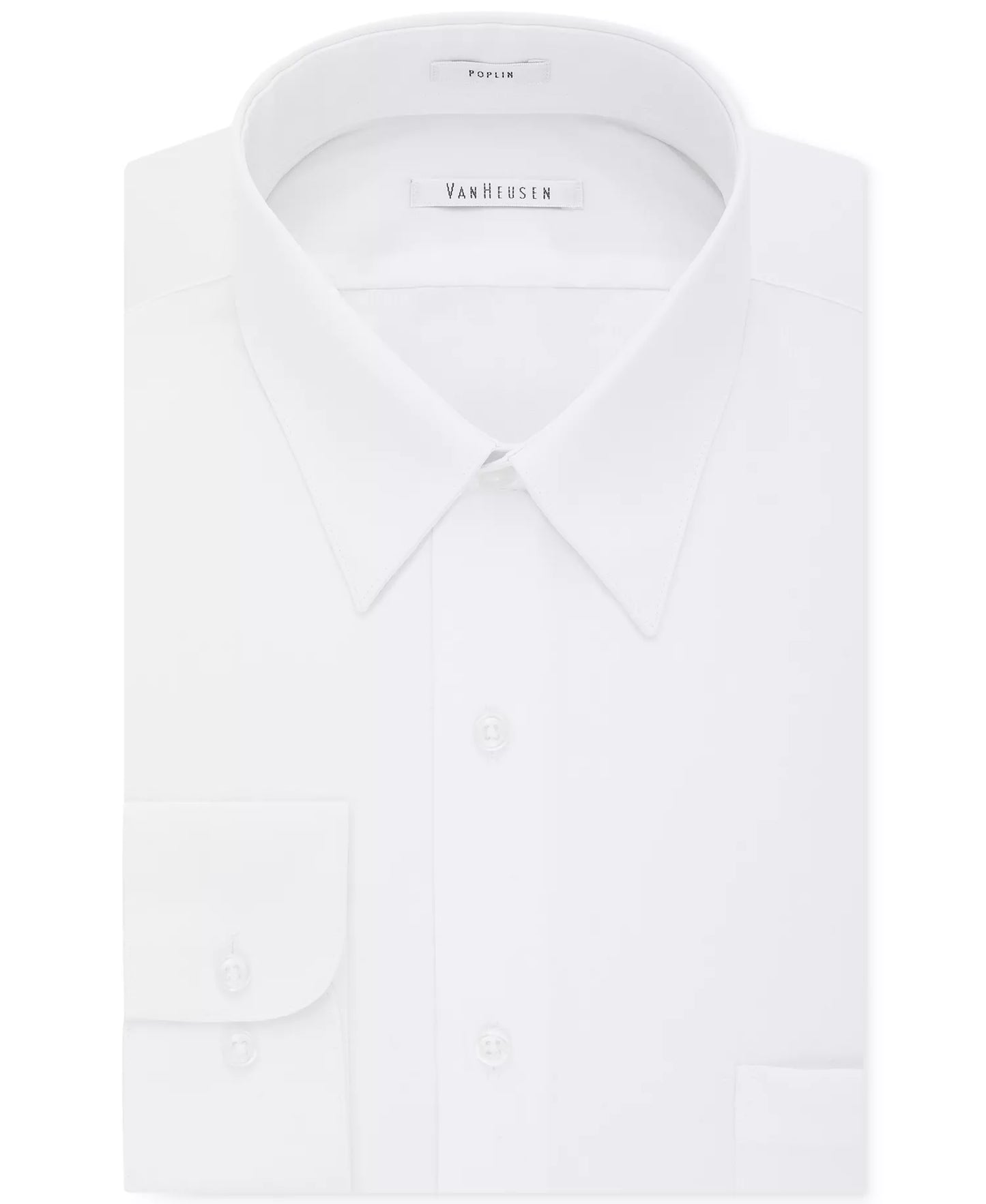 Van Heusen Men's Classic-Fit Poplin Dress Shirt White 14.5 32/33