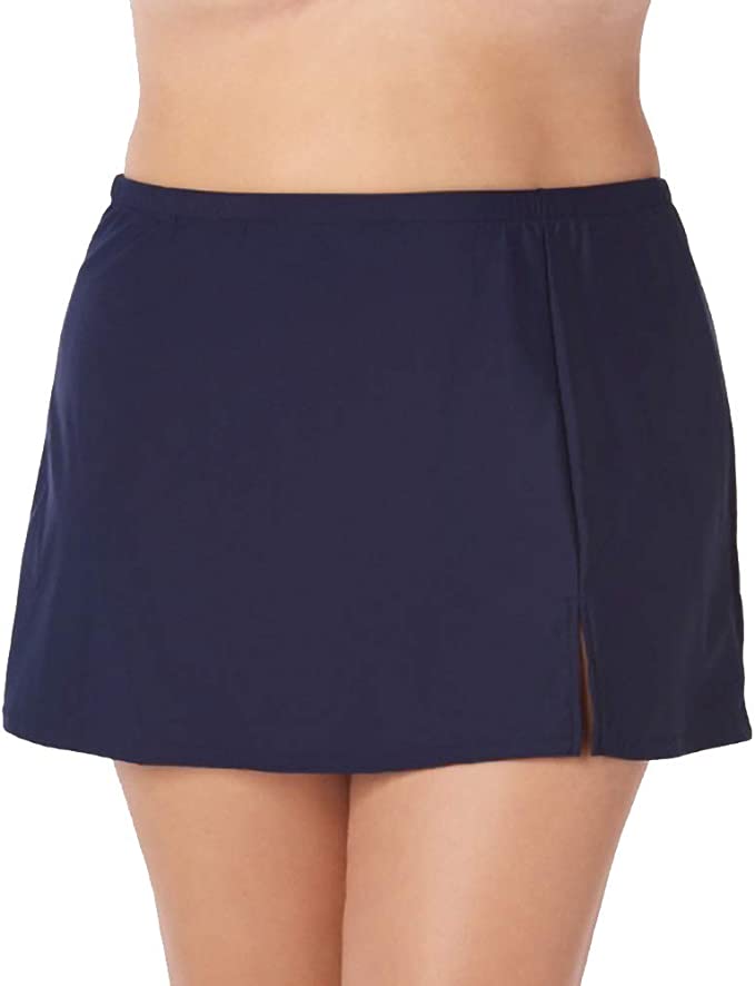 Swim Solutions Plus Size Solid Swim Skirt Color Navy Size 22W
