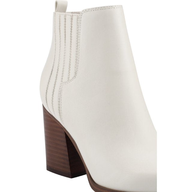 Marc Fisher Women's Matter Block Heel Booties Color Ivory Leather Size 9.5M