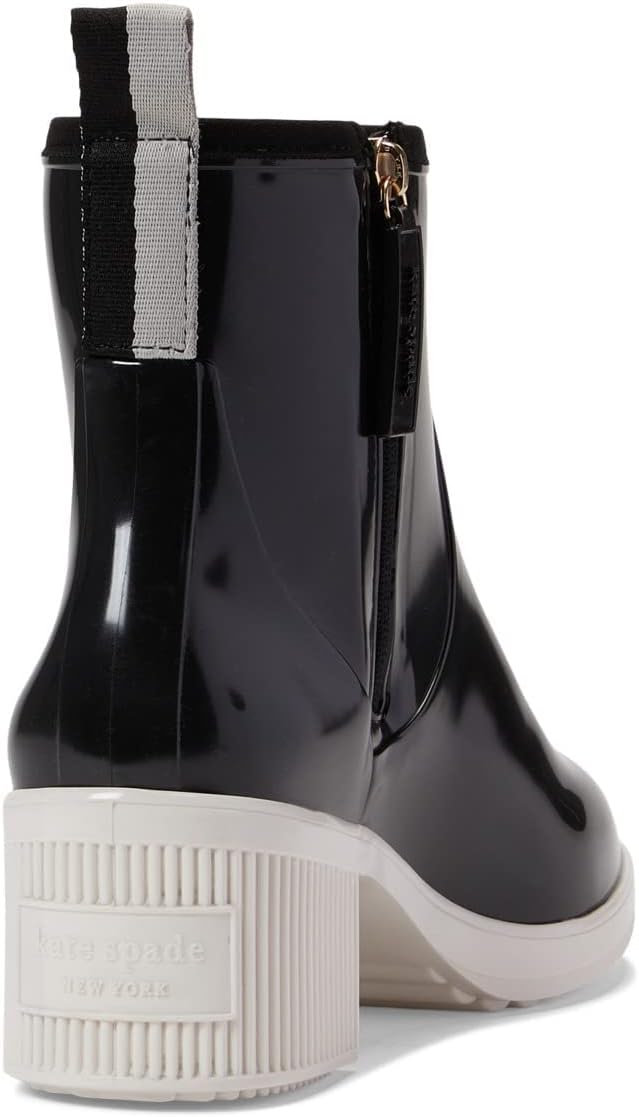 kate spade new york Women's Puddle Rain Boots Color Black Parchment Size 11M