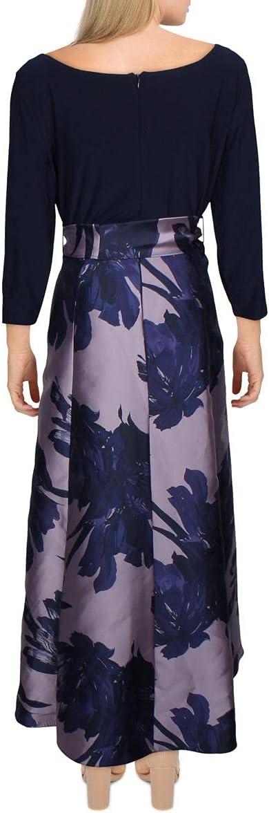 RM Richards High-Low Contrast Dress Color Navy/Orchid Size 12