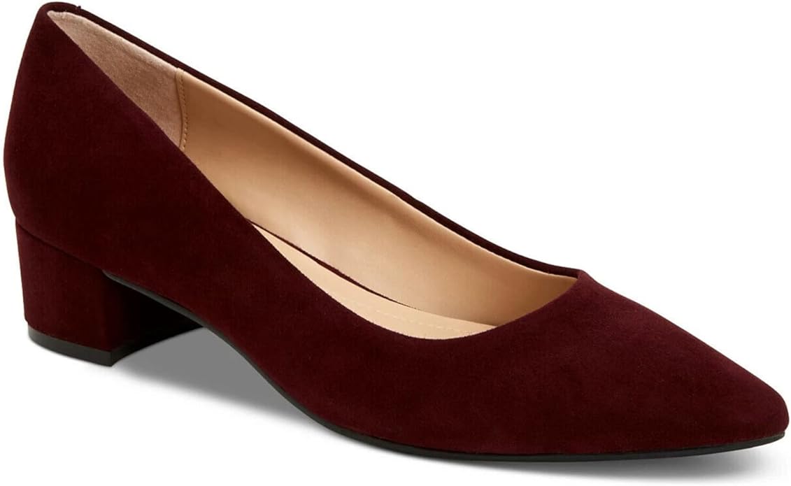 Alfani Women's Step N' Flex Cashh Low Block-Heel Pumps Color Burgundy Size 7.5M