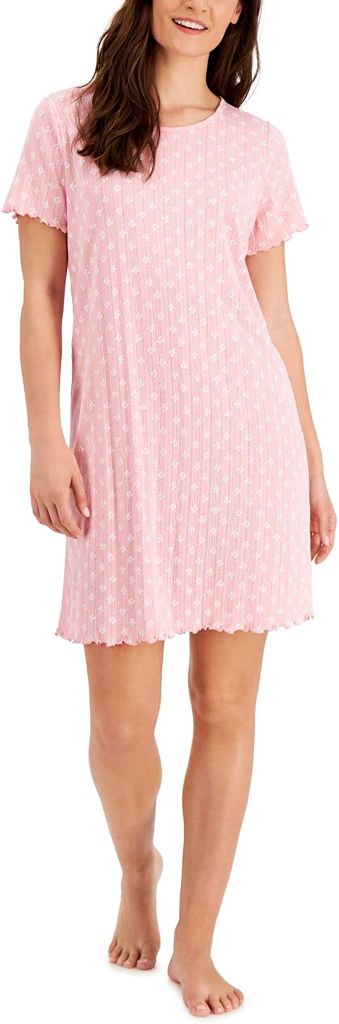 Charter Club Cotton Printed Pointelle Nightgown Color Scatter Dandeli Size XS