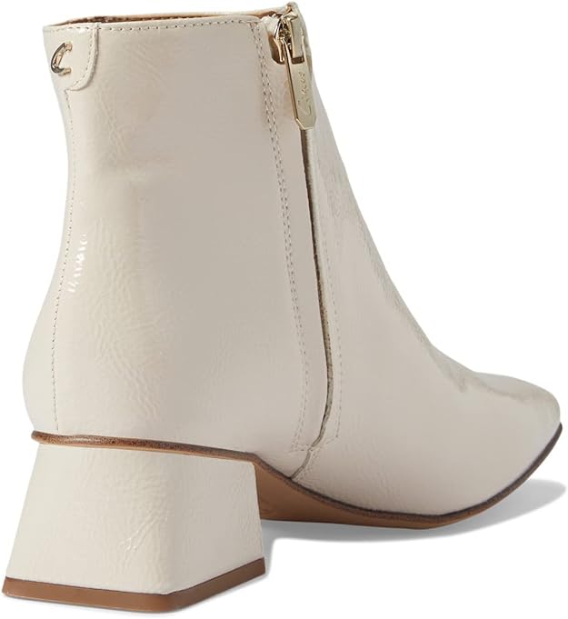 Circus NY Women's Daysi Kitten Block-Heel Ankle Boots Color Vanilla Bean Crinkle Patent Size 6.5M