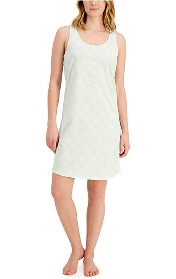 Charter Club Women's Cotton Tank Chemise Nightgown Color Tile Size XS