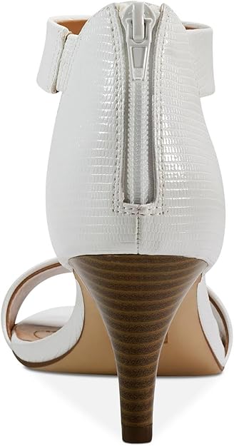Style & Co Paycee Two-Piece Faux Leather Dress Sandals White Snake Size 8.5