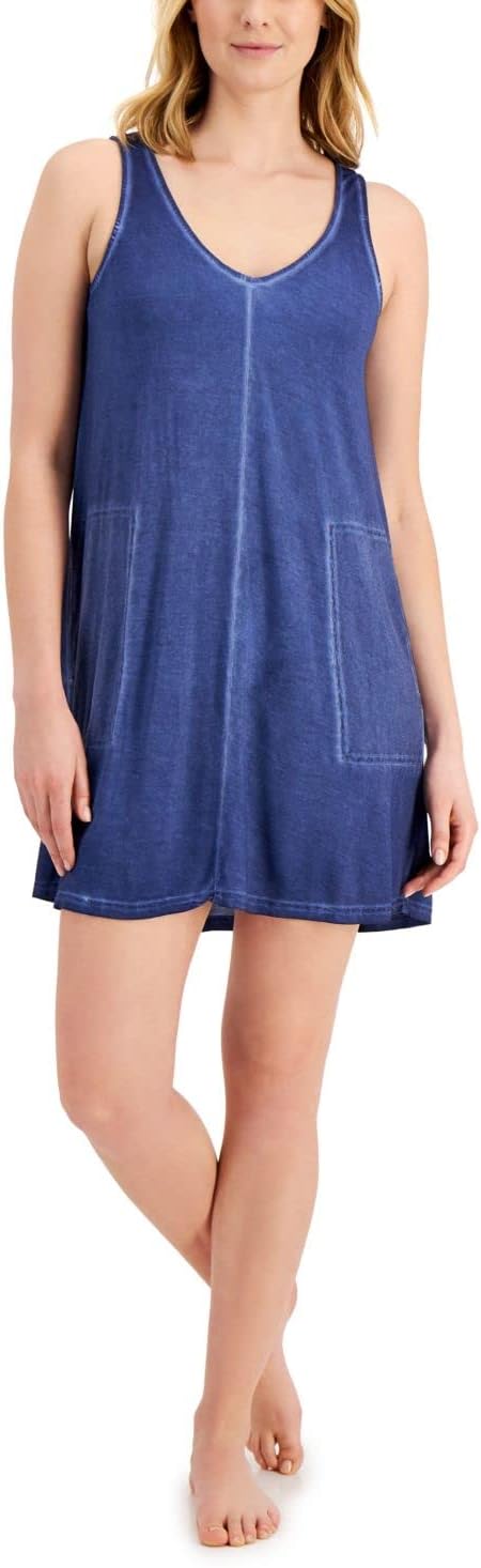 Jenni Women's Washed Tank Chemise Nightgown Color Sailors Delight Size XS
