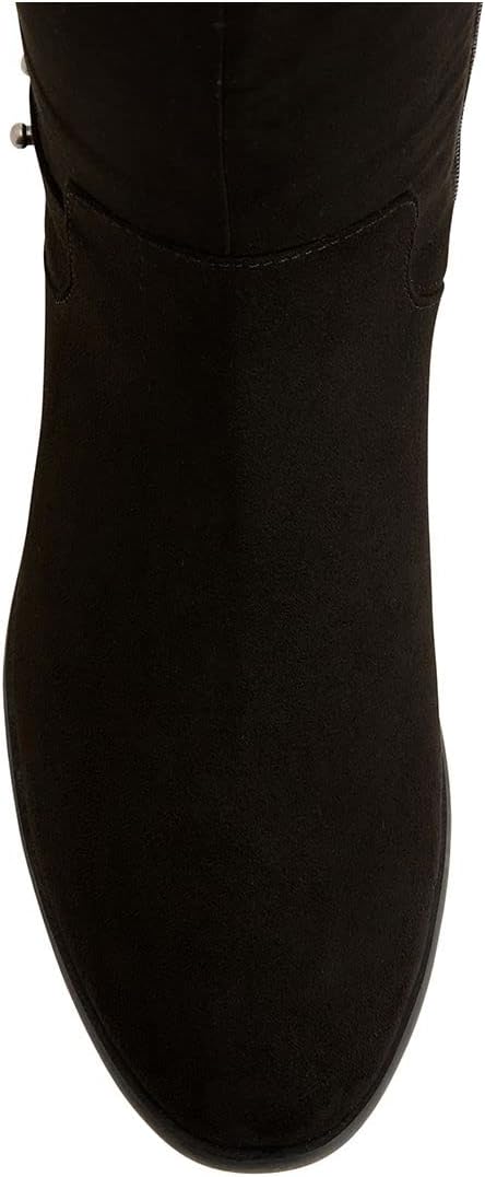 Style & Co Women's Lessah Faux Suede Almond Toe Knee-High Boots Color Black Micro Size 8M