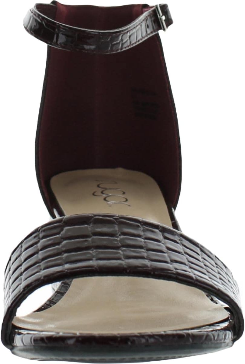 Sugar Women's Noelle Block Heel Ankle Strap Pumps Color Burgundy Size 9.5M