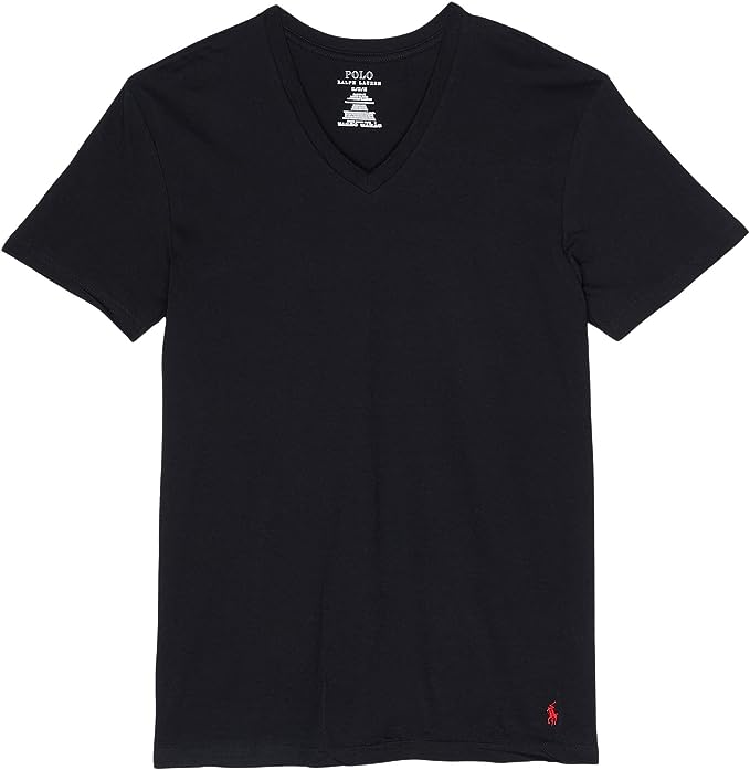 Polo Ralph Lauren Mens V-Neck Undershirts, 5-Pk Color Polo Black Size XL