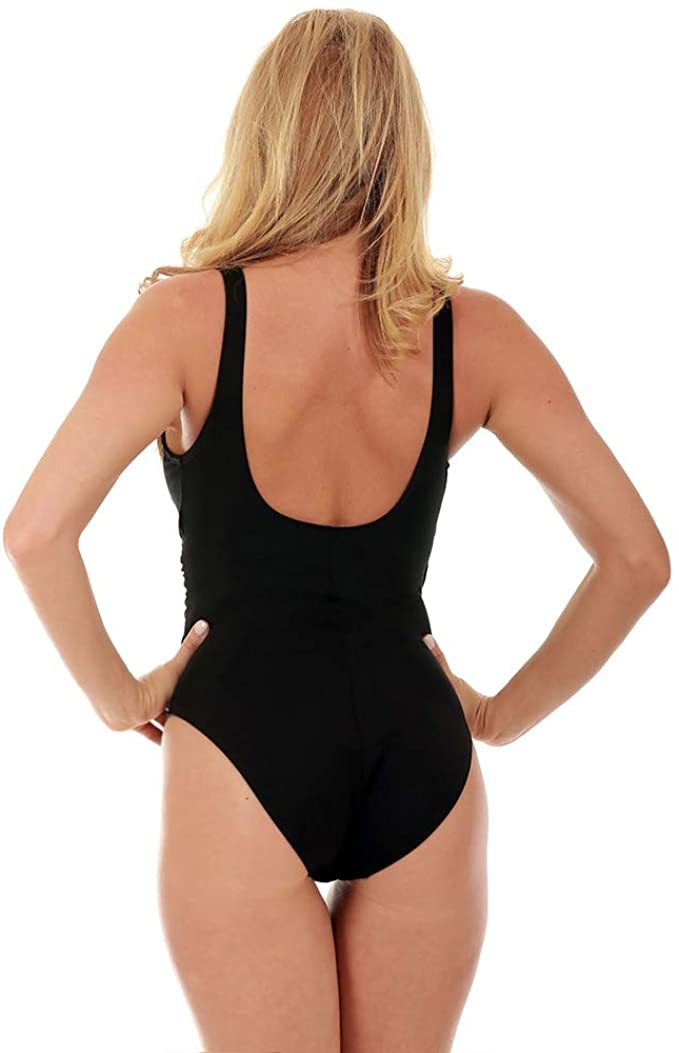 InstantFigure Women's Compression Shapewear Front Wrap One Piece Color Black Size 10