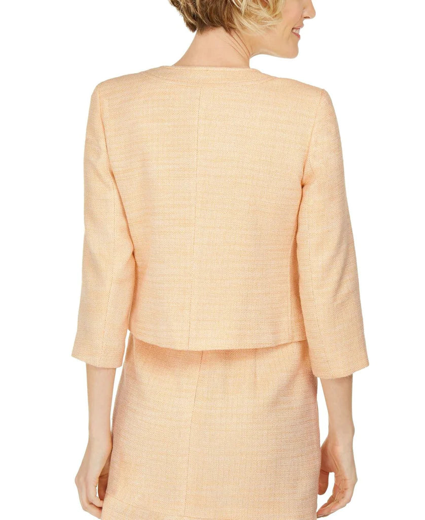 Karl Lagerfeld Women's Embellished Button Tweed Blazer Jacket Color Banana Yellow Size L