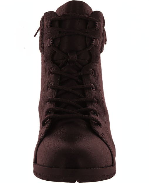 Style & Co Women's Gaiel Zipper Ankle Combat & Lace-up Boots Color Chocolate Size 11M