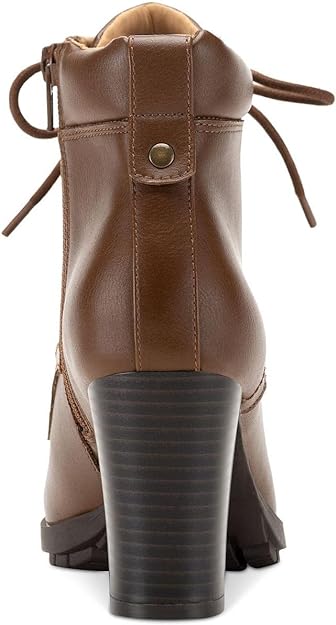 Style & Co Women's Lucillee Heeled Almond Toe Booties Color Cognac Size 8.5M
