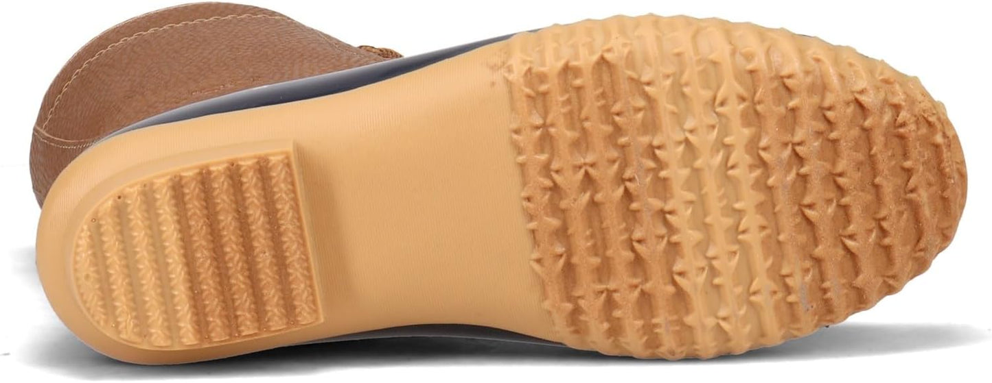 JBU Women's Maplewood Waterproof Rain Mid Calf Boot Color Navy/Tan Size 9M