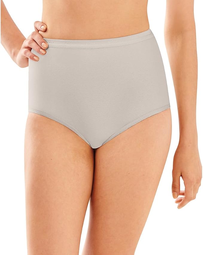 Bali Stretch Full Cut Brief Grey Sky Heather Size 9