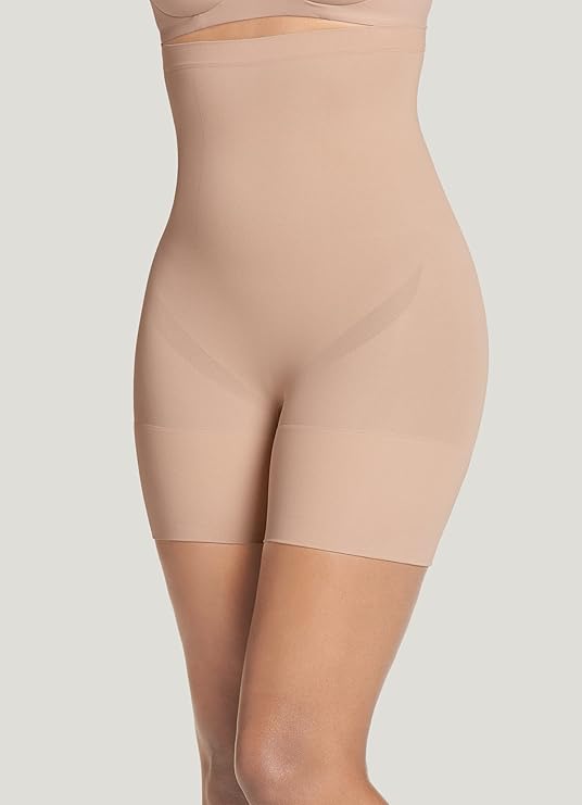 Jockey Women's Shapewear High-Waist Mid-Thigh Shorts Color Beige Size S