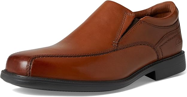 Clarks Men's Collection Dresslite Step Loafer Dark Tan Leather Size 9.5W