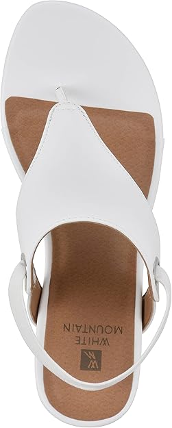 White Mountain Women's All Dress Sandal White, Smooth Size 6