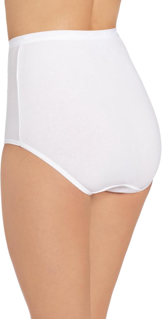 Bali Women's Cotton Full Coverage Underwear Panties White Size 10