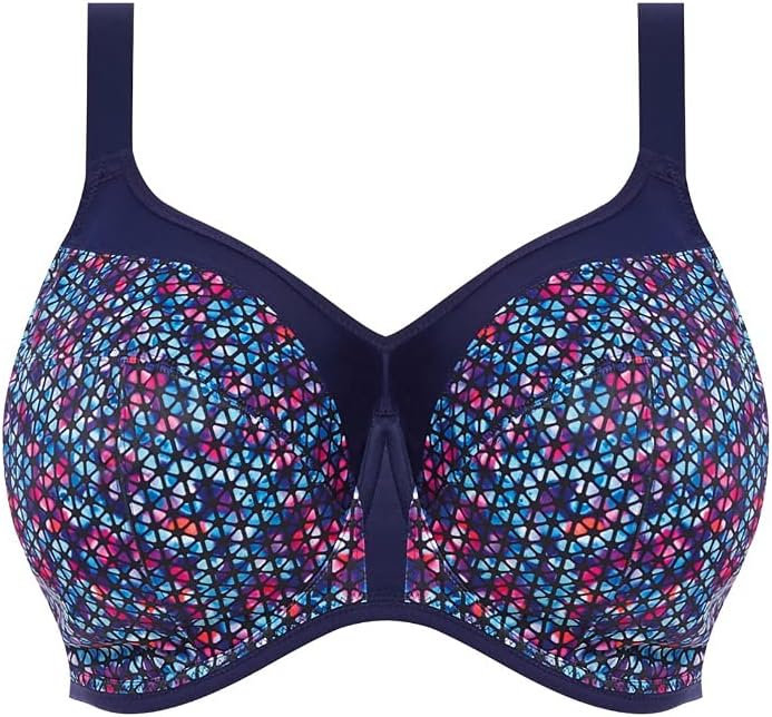 Elomi Plus Size Energise Underwire Sports Bra Navy Geo Size 42G